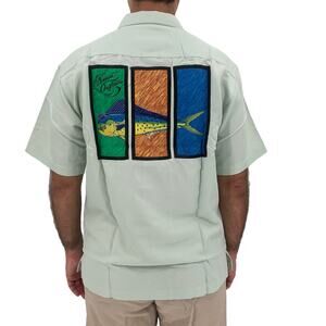 NATIVE OUTFITTERS Camp Shirt Size S New $99 Mint Seafoam Hogfish Boating Water